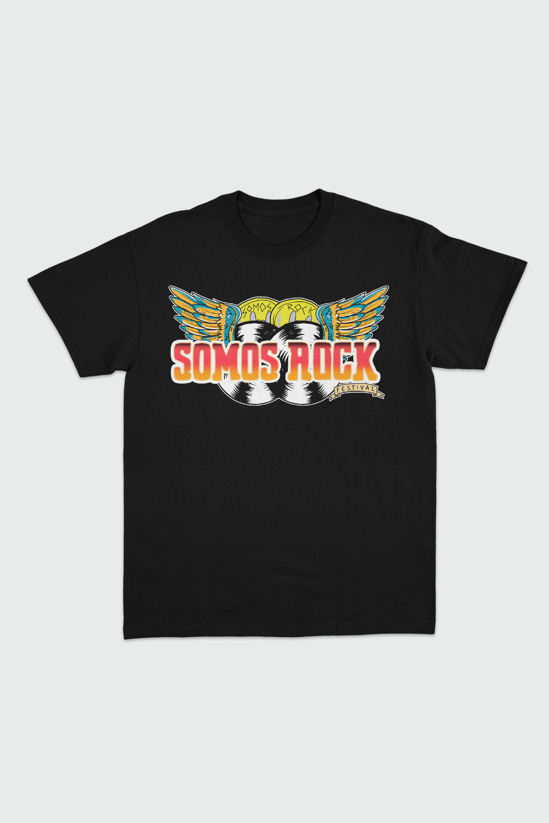 Camiseta Manga Curta Somos Rock Festival Asas