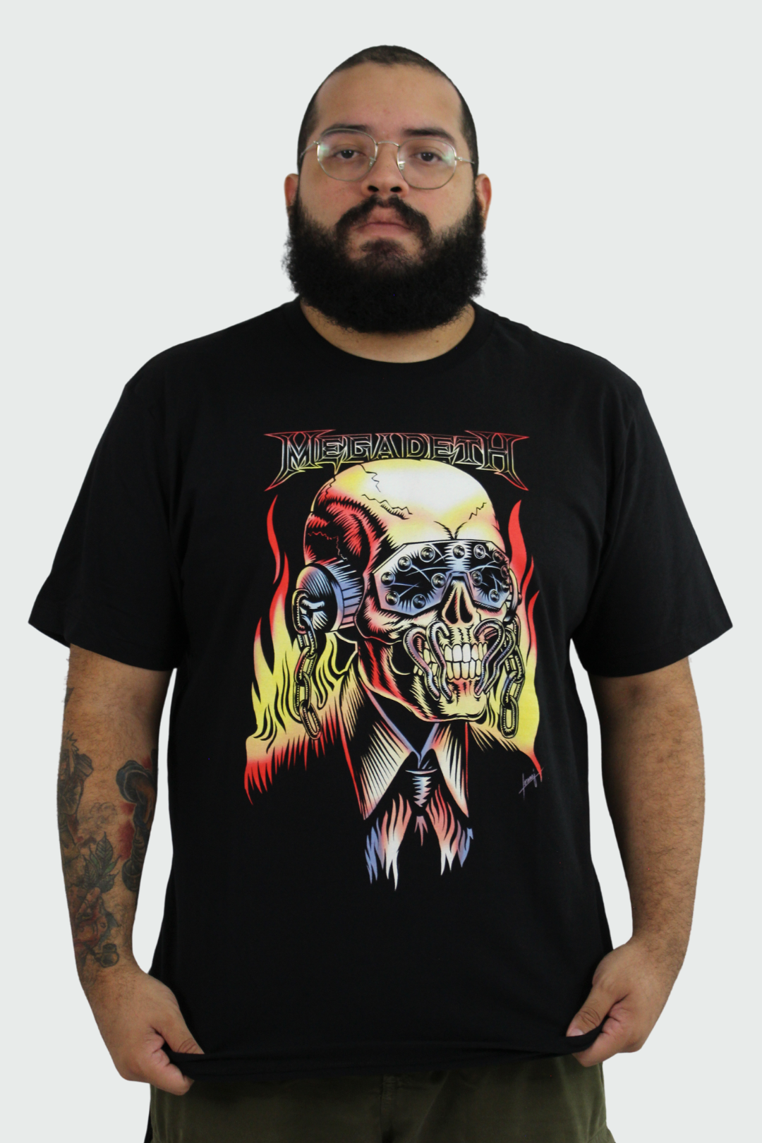 Camiseta Manga Curta Megadeth Flaming